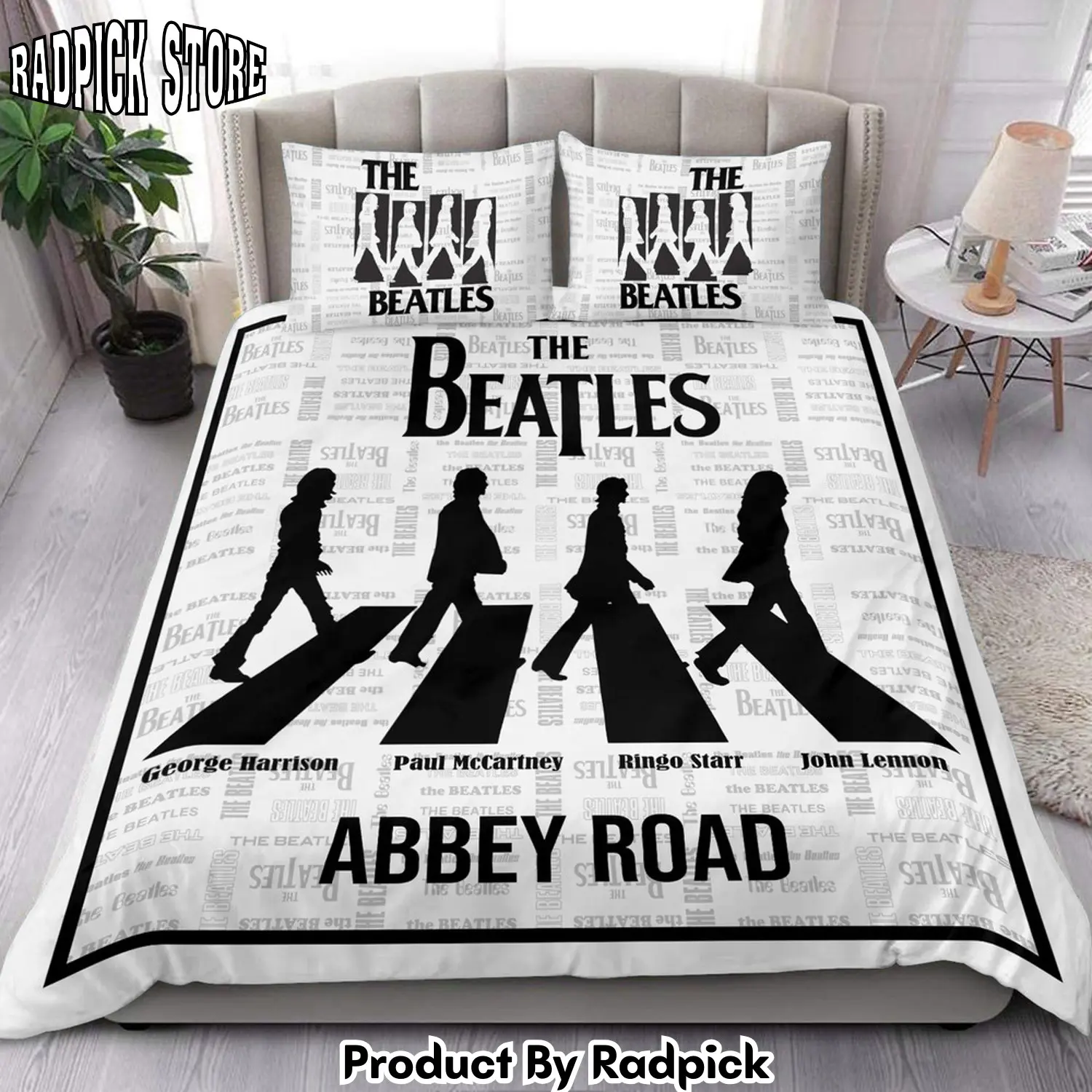 Radpick the beatles abbey road over printed bedding set s160206 rp3271400